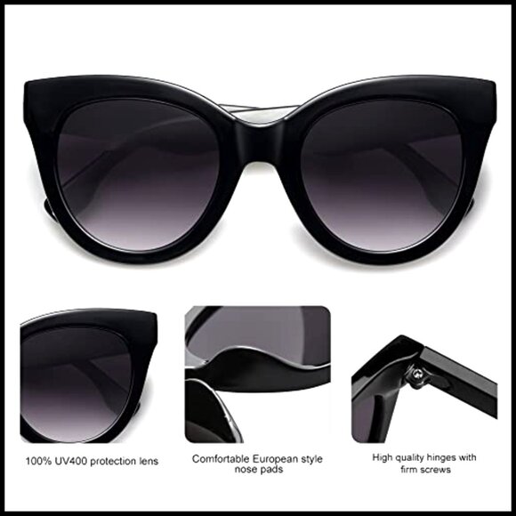 Oversized Cat Eye Sunglasses UV400 Protection Retro Vintage Women\'s Shades